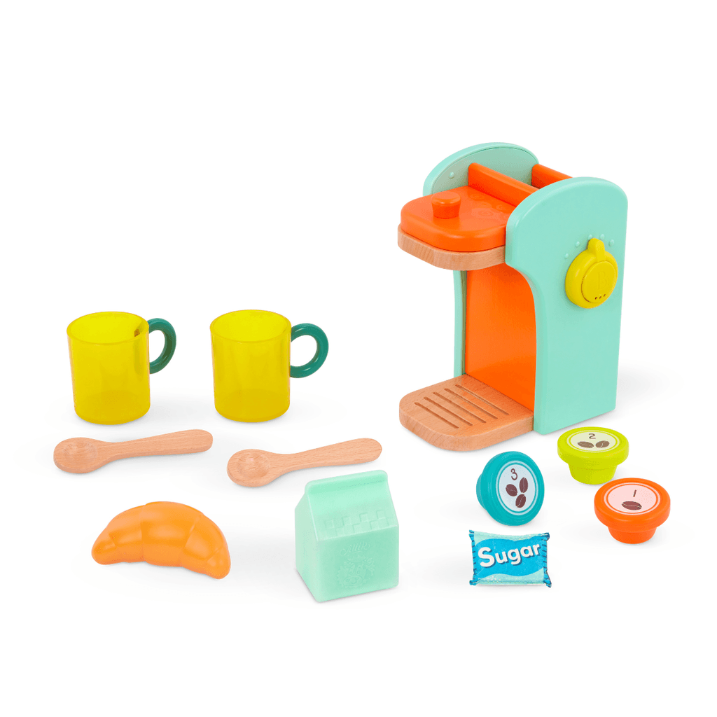 Juego Didáctico Cafetera Madera Café au Play con Accesorios Battat