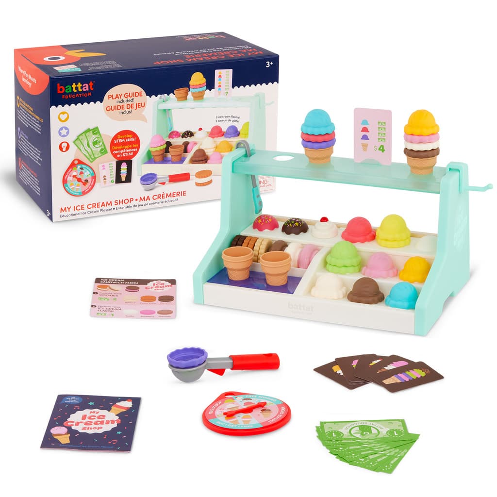 Set De Heladería Infantil Juego Didáctico STEM Battat
