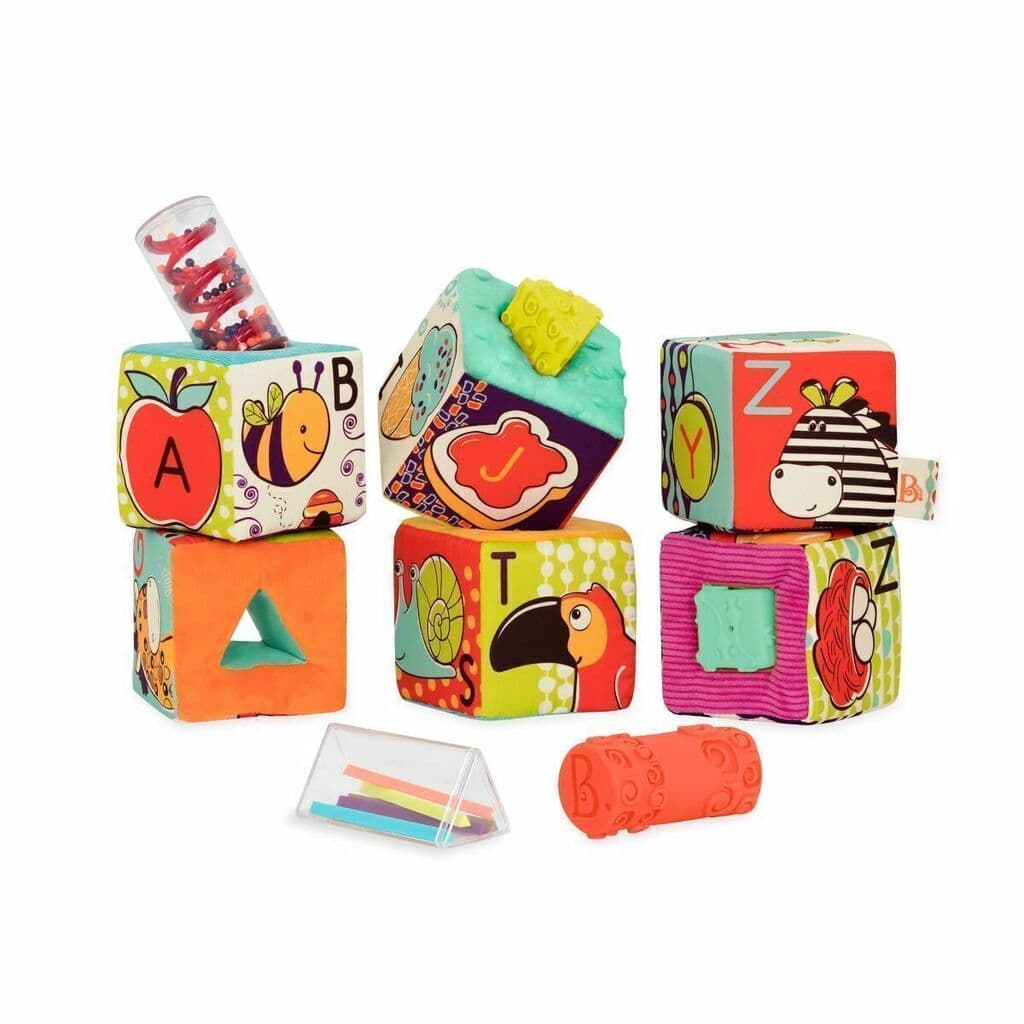 Set Cubos Blandos Bebé 6 Bloques Sensoriales Soft Battat