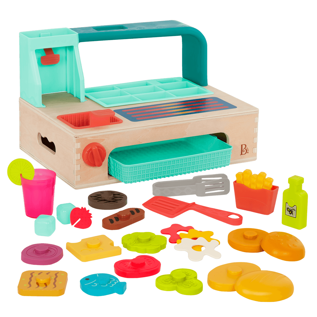 Juego Cocina Comida De Juguete Estacion Hamburguesas Battat