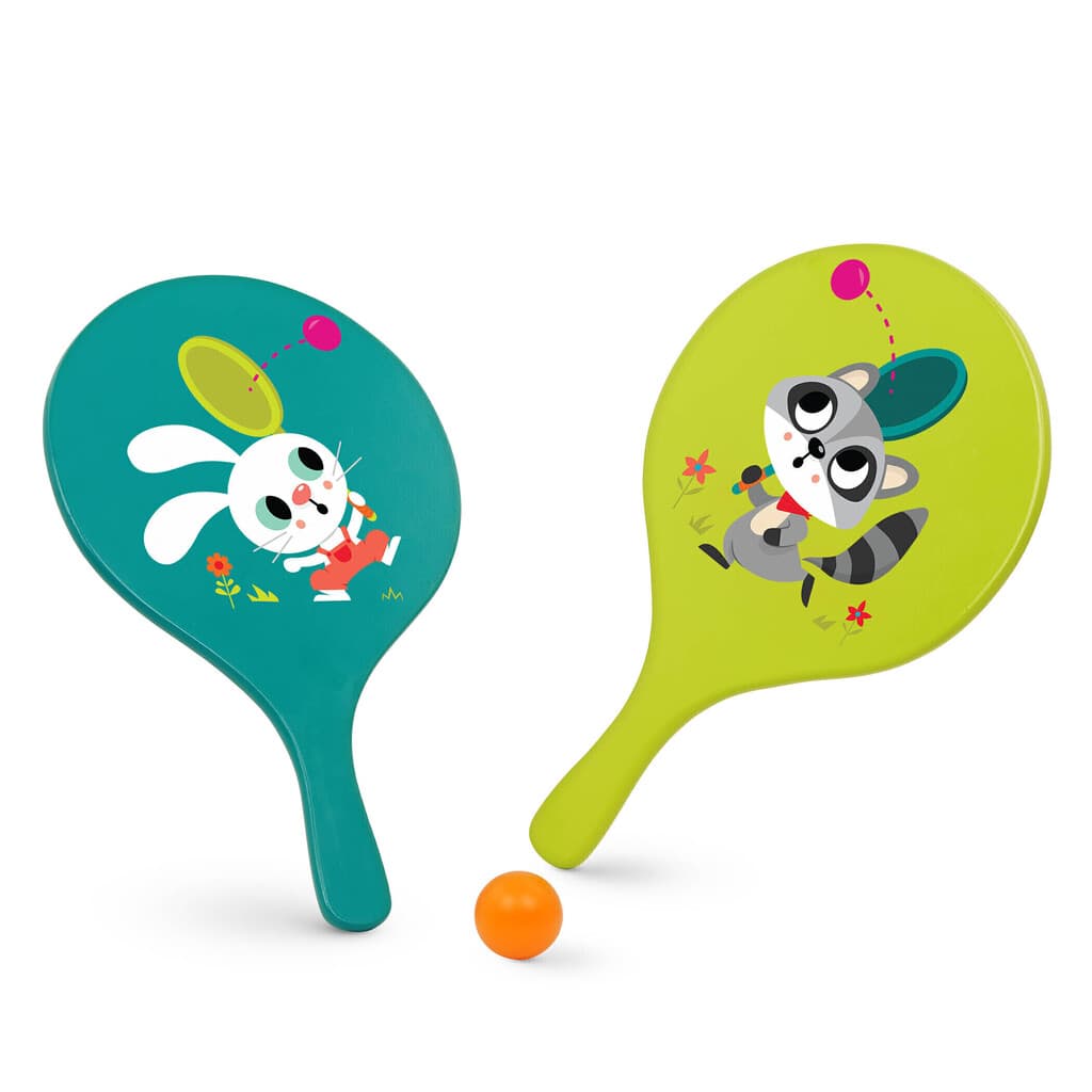 Set Paletas Infantiles De Madera Didactico Aire Libre Battat (Bounce Play Paddle Set)