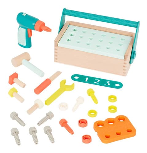 Caja De Herramientas Madera Infantil Fix Play Kit Battat