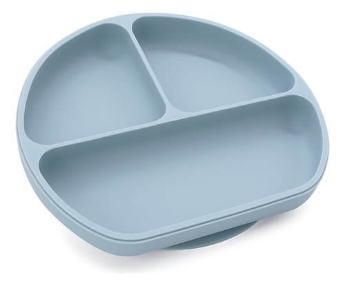 Plato De Silicona Con Divisiones Y Sopapa Nursimom Baby (Azul claro)