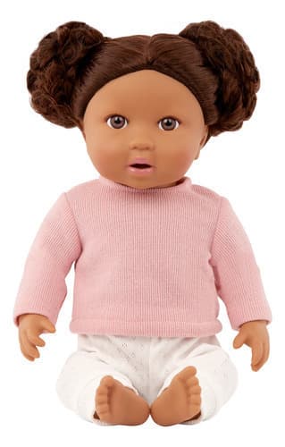 Muñeca Bebote Pelo Castaño Con Top Rosado Lullababy