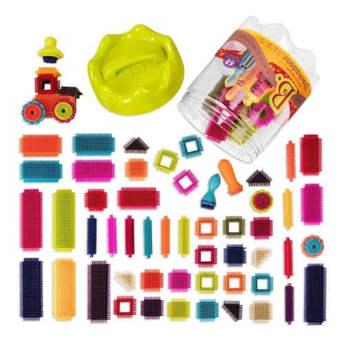Juego Bloques Encastre Peine Bristle Block Stackadoos Battat (Multicolor)