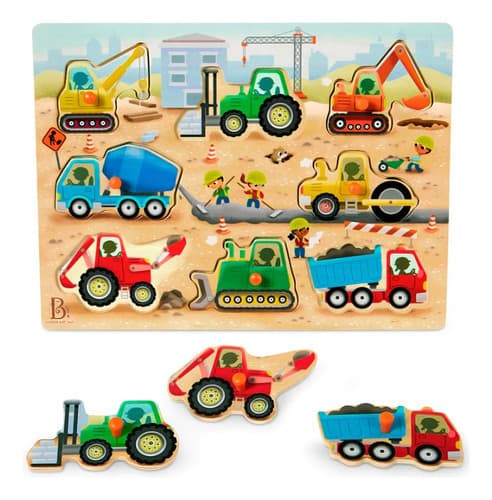 Juego Encastre Madera Puzzle Rompecabeza Con Agarre Battat (Construcción)