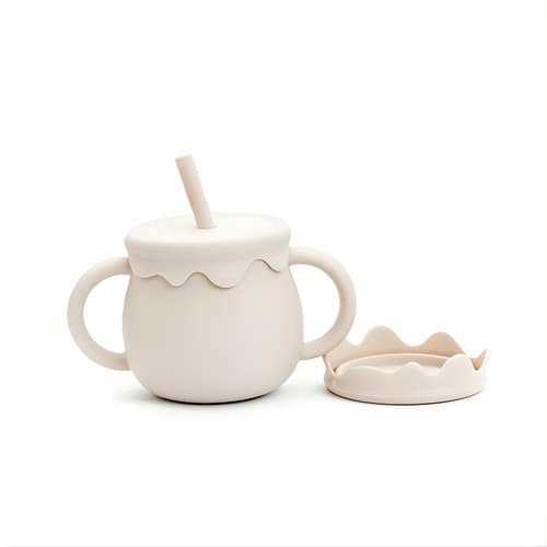 Vaso Taza Entrenador Silicona Antiderrame Nursimom (Beige)