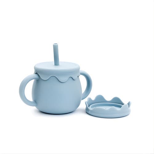 Vaso Taza Entrenador Silicona Antiderrame Nursimom (Azul claro)