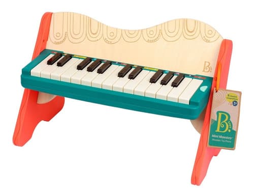 Piano Juguete De Madera Organo Musical Mini Maestro Battat (Madera/turquesa/Naranja)
