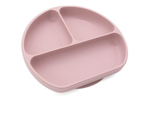 Plato De Silicona Con Divisiones Y Sopapa Nursimom Baby (Rosa claro)