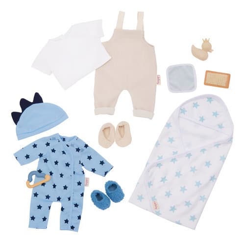Conjunto Ropa Pijama Toalla Baño Bebotes Muñecas Lullababy
