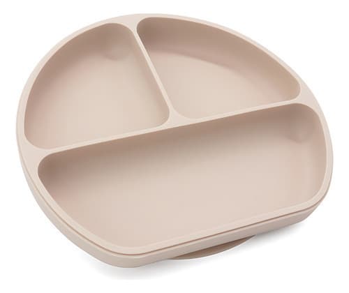 Plato De Silicona Con Divisiones Y Sopapa Nursimom Baby (Beige)