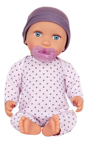 Muñeco Bebote Mediano 35 Cm Pijama Lunares Lila Lullababy